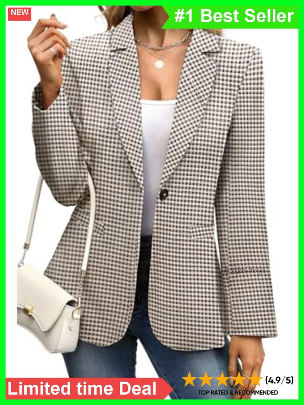 Women's Business Casual Blazer Slim Fit Suit Jacket